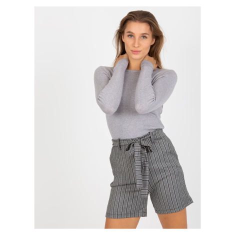 Grey fitted classic sweater with viscose