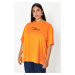 Trendyol Curve Orange 100% Cotton T-shirt