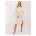 Light beige knitted set with midi dress