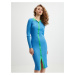 Šaty do práce pre ženy Tom Tailor Denim - modrá, svetlozelená