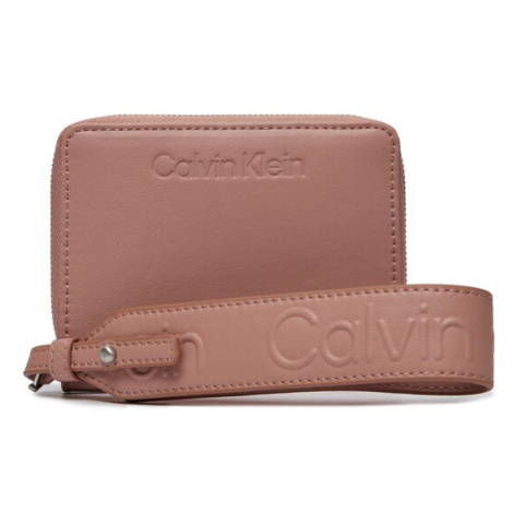 Calvin Klein Veľká dámska peňaženka Gracie Wallet W/Strap Md K60K611387 Ružová