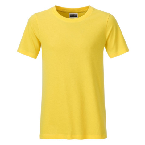 James & Nicholson Klasické chlapčenské tričko z biobavlny 8008B - Žltá