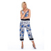 Black and blue patterned top and trousers