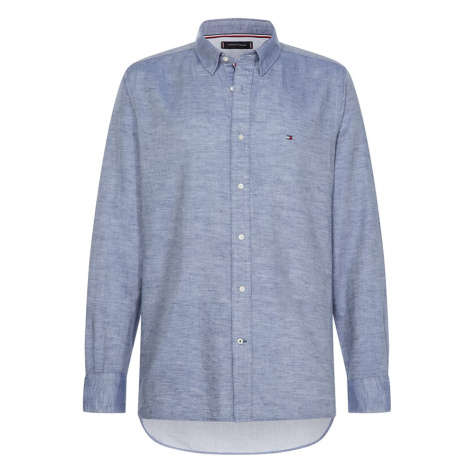 Tommy Hilfiger Košeľa - COTTON LINEN TWILL SHIRT modrej farby