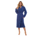 Cotton Long Navy Navy Robe