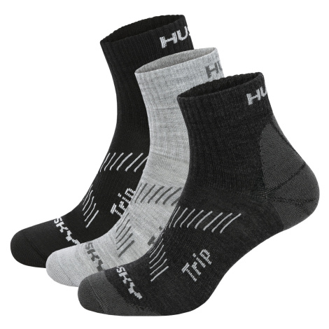 Husky Ponožky Trip 3pack čierna/zv. šedá/tm. šedá
