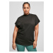 Women's oversized viscose T-shirt with black sleeve