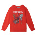 Detská bavlnená mikina Kenzo Kids červená farba, s potlačou