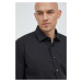 Bavlnená košeľa Seidensticker X-Slim pánska, čierna farba, slim, s klasickým golierom, 01.493690