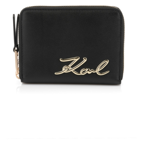 Peňaženka Karl Lagerfeld K/Signature 2.0 Md Zip Wllt Black/Gold