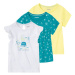 lupilu® Dievčenské tričko, 3 kusy (žltá/biela/petrolejová)