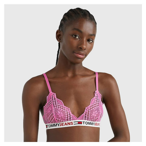 TOMMY JEANS Unlined Lace Triangle Bra Pink Armour Tommy Hilfiger
