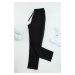 Trendyol Black Regular Cut Pique Textured Fabric Detailed Sweatpants