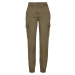Women's high-waisted cargo trousers olive