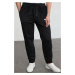 Trendyol Black Regular Fit Label Appliqued Pocket Stitched Sweatpants