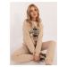 Beige women's oversized sweatshirt with print