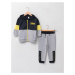 LC Waikiki 2-Piece Hooded Long Sleeve Printed Baby Boy Zippered Sweatshirt and Jogger Pants