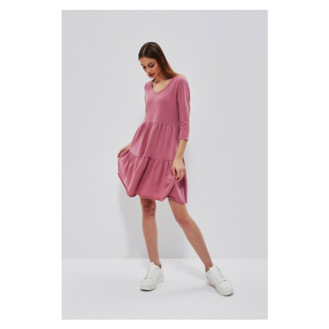 Dress with ruffles - pink Moodo
