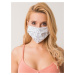 White reusable protective mask with print