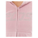 2005 Mikina Velour Zip Hoodie Ružová Regular Fit