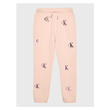 Calvin Klein Jeans Teplákové nohavice Monogram IG0IG01906 Ružová Regular Fit