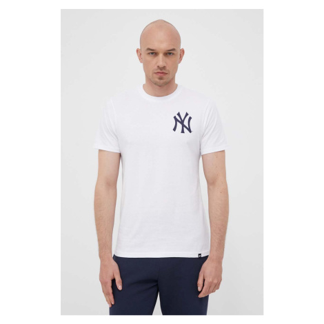 Bavlnené tričko 47brand MLB New York Yankees biela farba, s potlačou 47 Brand