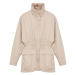 Trendyol Beige Oversize Elastic Waist Zippered Windbreaker Coat