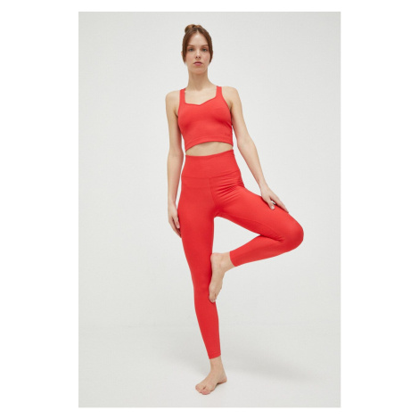 Legíny na jogu Casall červená farba, jednofarebné