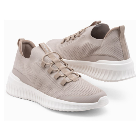 Ombre Men's ankle sneakers in combined materials - beige