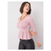 RUE PARIS Dusty pink sweater with a V-neck