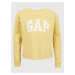 Žlté dievčenské voľné tričko s nápisom GAP