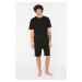 Trendyol Black Knitted Shorts Pajamas Set