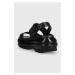 Šľapky Crocs Classic Mega Crush Sandal dámske, čierna farba, na platforme, 207989