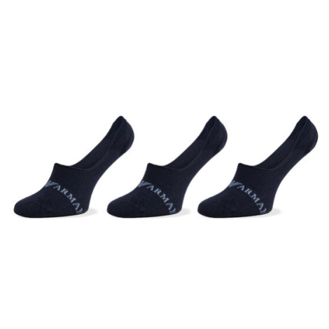 Emporio Armani Súprava 3 párov krátkych pánskych ponožiek 306227 4R254 70435 Tmavomodrá