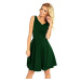 Rozšířené dámské šaty v lahvově zelené barvě s výstřihem ve tvaru srdce model 6703269 XL - numoc