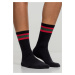 Striped sports socks 2-pack black/fiery red/green