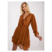 Karamelové volánikové šaty Winona -TW-SK-BI-0761.92-brown
