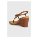 Sandále Lauren Ralph Lauren Jeannie dámske, hnedá farba, na kline, 802784574008