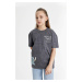 DEFACTO Oversize Fit Lilo & Stitch licencované tričko s krátkym rukávom
