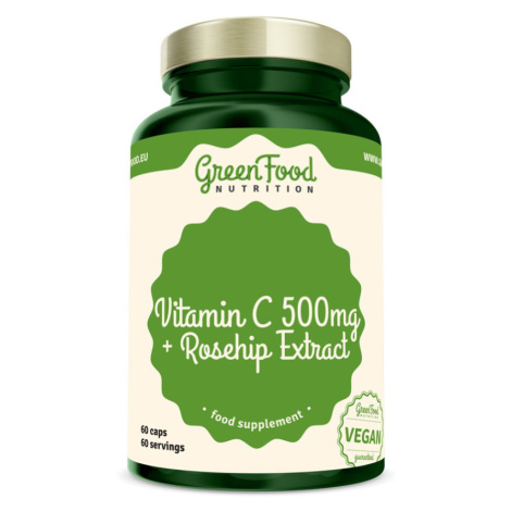 GREENFOOD NUTRITION Vitamín C 500 + extrakt zo šípok 60 kapsúl