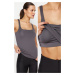 Trendyol Anthracite Restorer 2 Layers Sport Bra with Inside Pads Square Neck Knitted Sport Top/B