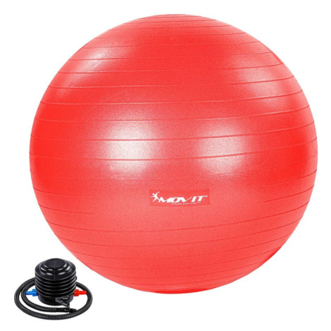 MOVIT Gymnastický míč s nožní pumpou, 75 cm, červený