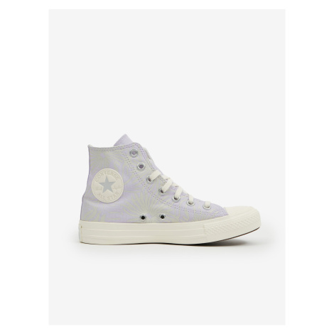 Svetlo fialové dámske vzorované členkové tenisky Converse Chuck Taylor All Star Floral