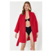 Trendyol Red Belted Mini Woven 100% Cotton Kimono&Kaftan