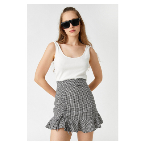 Koton Pleated Patterned Mini Skirt