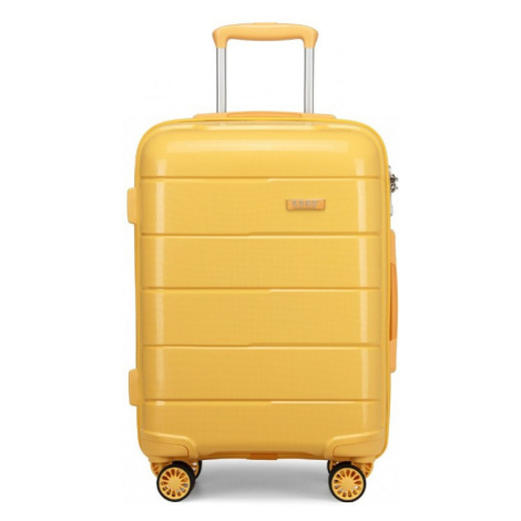 Žltý prémiový plastový kufor s TSA zámkom &quot;Solid&quot; - veľ. M