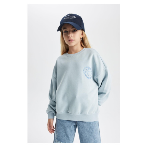 DEFACTO Girl Relax Fit Crew Neck Sweatshirt