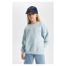 DEFACTO Girl Relax Fit Crew Neck Sweatshirt