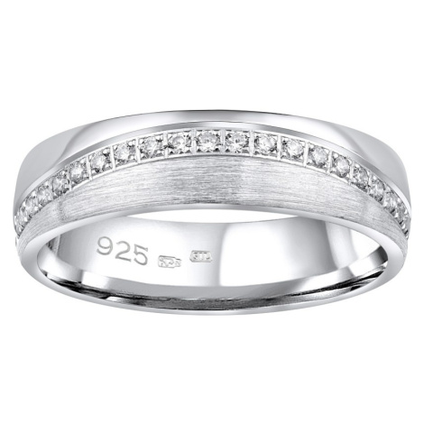 Snubný strieborný prsteň GLAMIS v prevedení so zirkónmi pre ženy Silvego