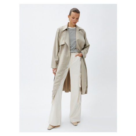 Koton Flowy Double Breasted Trench Coat With Belt